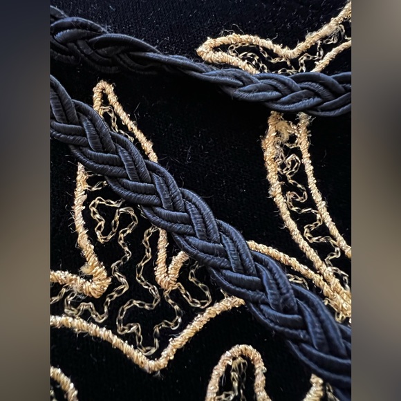 GIVENCHY PARIS Vintage Embroidered Velvet Leather Clutch Evening Shoulder Bag - Picture 11 of 14